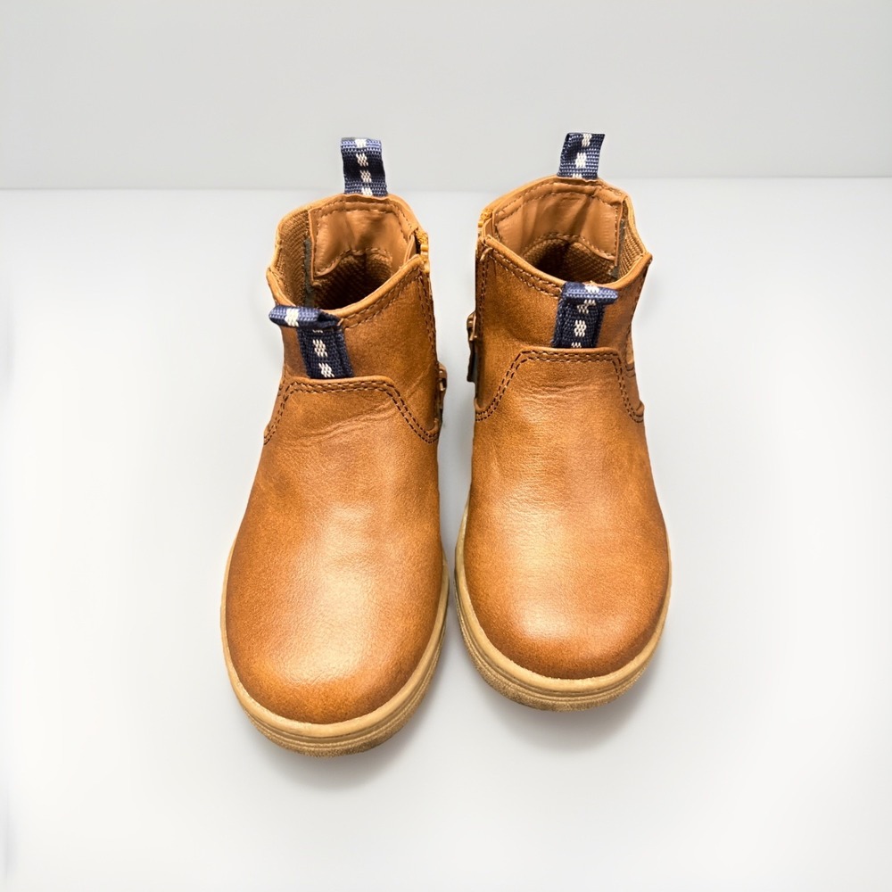 Cat & Jack Chelsea Boots Toddler Boys Sz 7 Lucas Brown Elastic Stretch